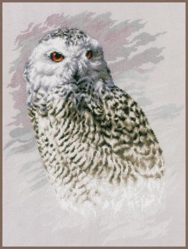 PN-0183826 Набір для вишивання хрестом LanArte Snowy Owl Полярна сова
