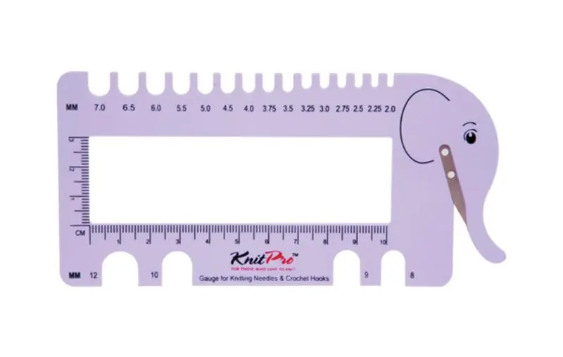 10995 Шкала размеров для спиц и крючков с резаком для пряжи KnitPro (лиловый)