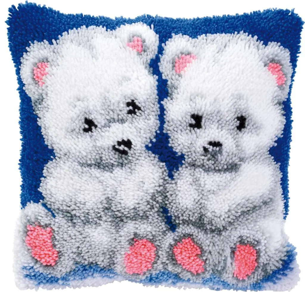 PN-0014150 Набір для вишивання подушки (килимарство) Vervaco Polar bear cubs Дитинчата білого ведмедя