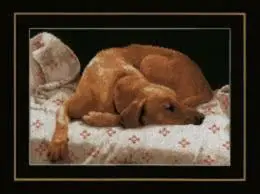 PN-0164050 Набір для вишивки хрестом LanArte Sleeping Dog Пес, що спить