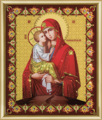 Набір картина стразами Чарівна Мить КС-049 Ікона Божої Матері Почаєвської