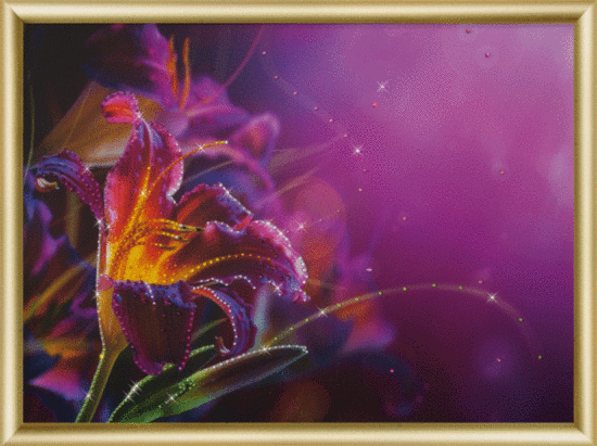 Набір картина стразами Чарівна Мить КС-169 Пурпурова лілія