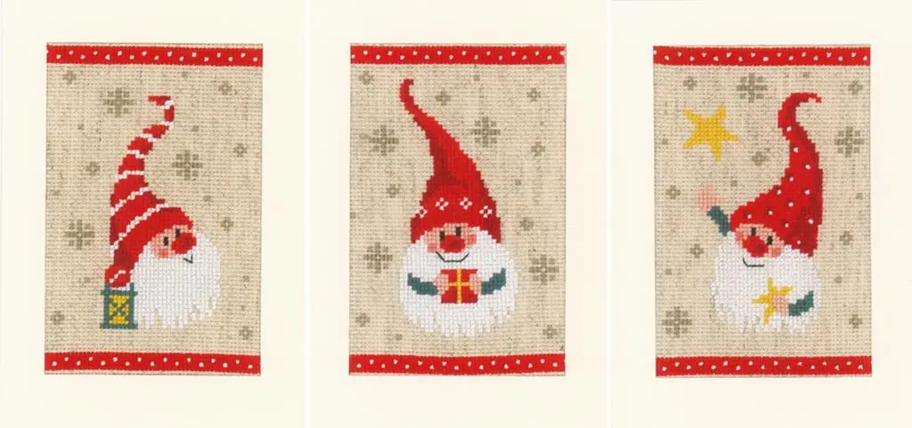 PN-0184428 Набір для вишивання хрестом (листівки) Vervaco Christmas gnomes Різдвяні гноми