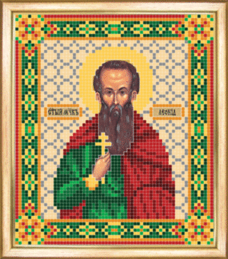 СБІ-030 Схема для вишивання бісером Іменна ікона святий мученик Леонід