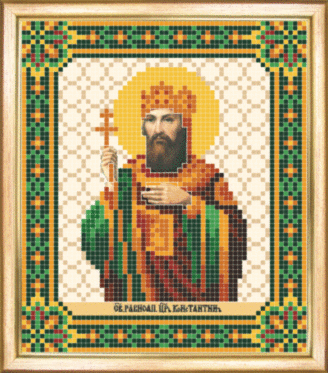 СБІ-084 Схема для вишивання бісером Іменна ікона святий равноапостольний цар Костянтин