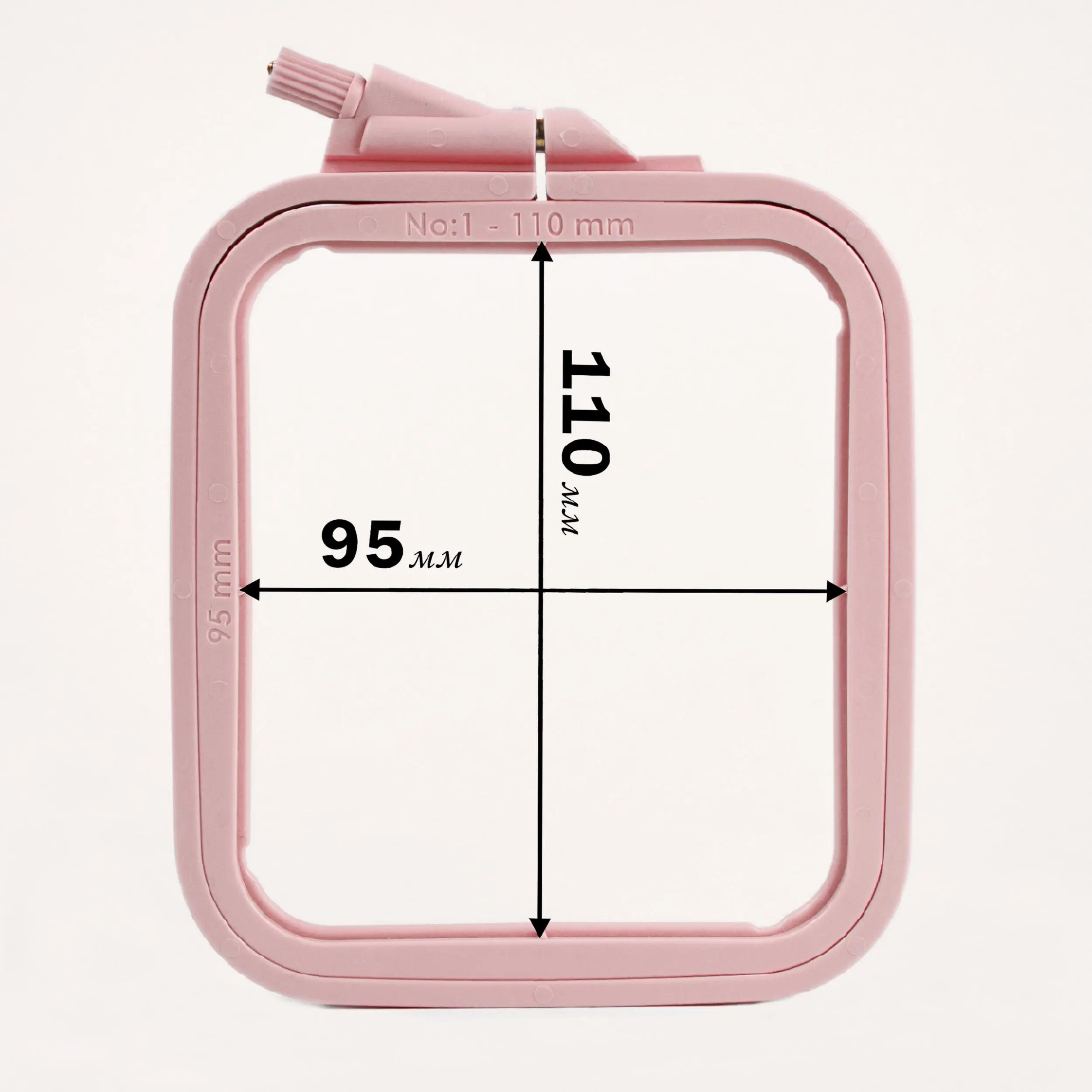 170-11 Пяльці-рамка квадрат (пластикові) 110*95мм Nurge (рожеві)
