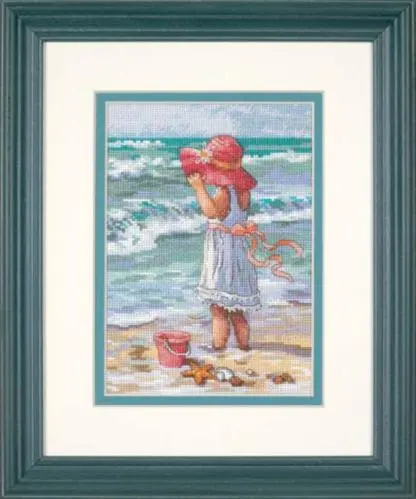 65078 Набір для вишивання хрестиком DIMENSIONS Girl at the Beach Дівчинка на березі