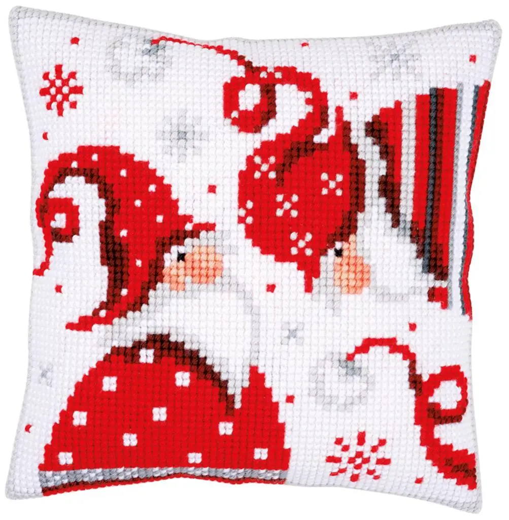PN-0164610 Набір для вишивання хрестом (подушка) Vervaco Christmas gnomes I Різдвяні гноми I