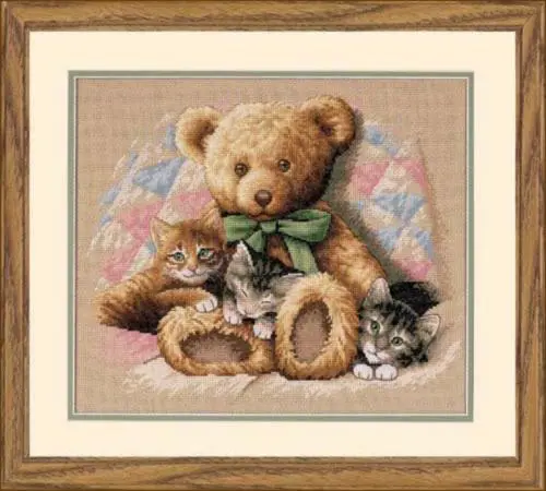 35236 Набір для вишивання хрестом DIMENSIONS Teddy  Kittens Тедді та кошенята