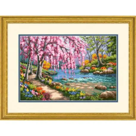 70-35374 Набір для вишивання хрестом DIMENSIONS Cherry Blossom Creek Вишня у цвітінні