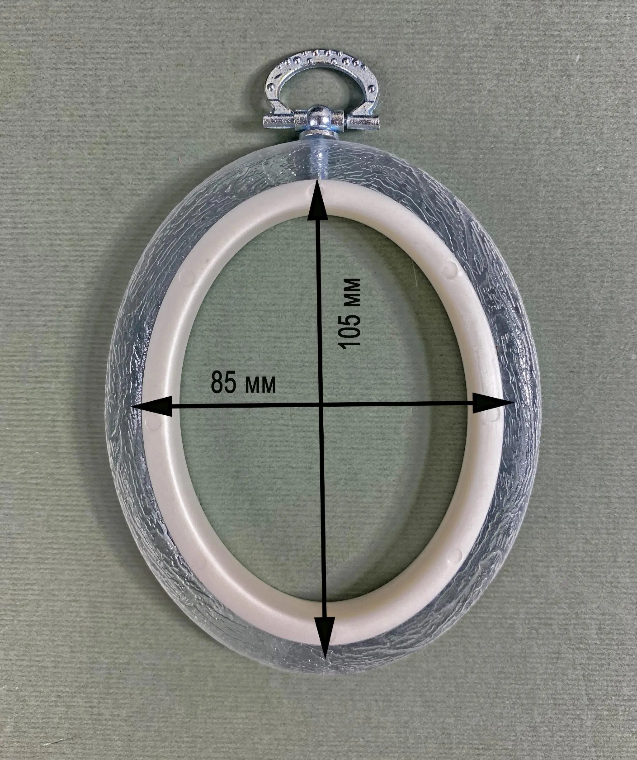 230-6 пяльці-рамка овал. каучукові с підвісом, діаметр 85*105mm,толщина 8mmNurge (перлинні)