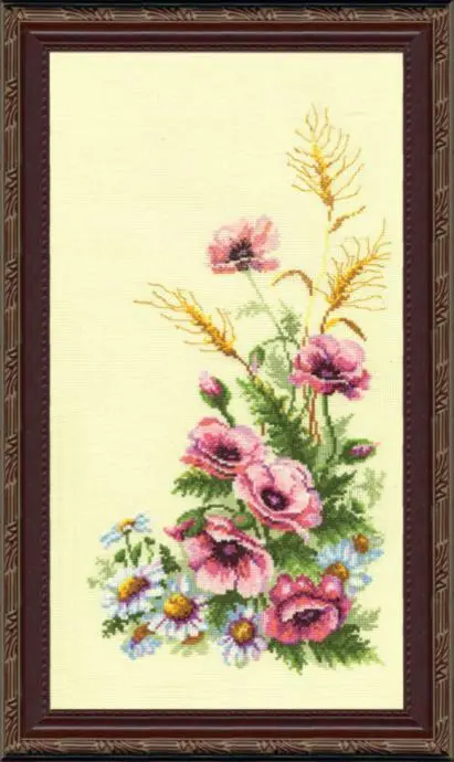 Набір для вишивання хрестиком Чарівна Мить №231Триптих Польові квіти