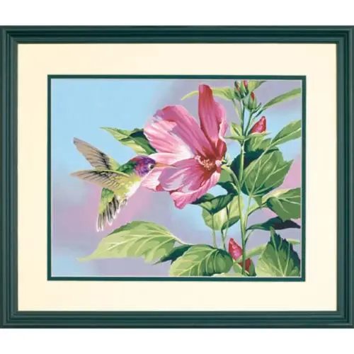 91419 Набір для малювання фарбами за номерами Hibiscus Hummingbird Колібрі та гібіскус Dimensions
