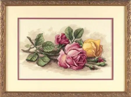 13720 Набір для вишивання хрестом DIMENSIONS Rose Cuttings Зрізані троянди