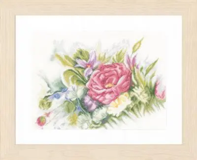 PN-0156942 Набір для вишивки хрестом LanArte Watercolor flowers Акварельні квіти