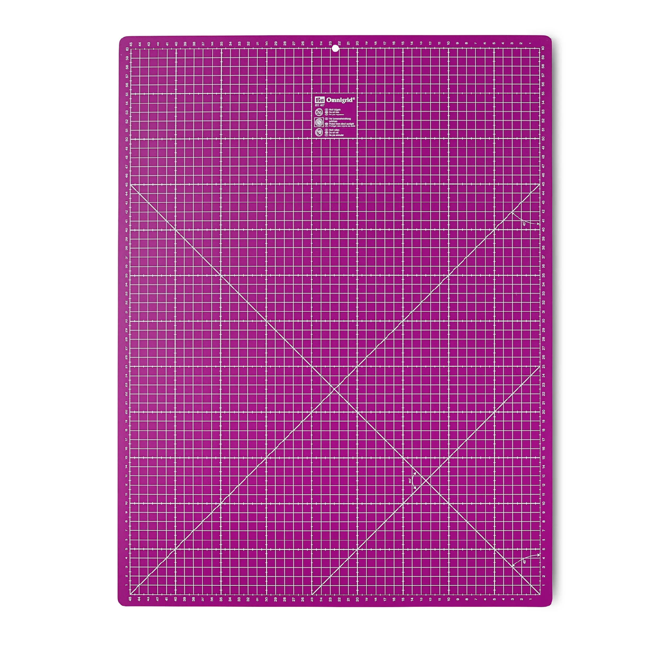 611467 Килимок для різання з шкалою см/дюйми, 45x60см (яскраво-рожевого кольору) Prym