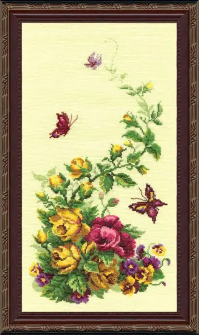 Набір для вишивання хрестиком Чарівна Мить №215 Триптих Польові квіти