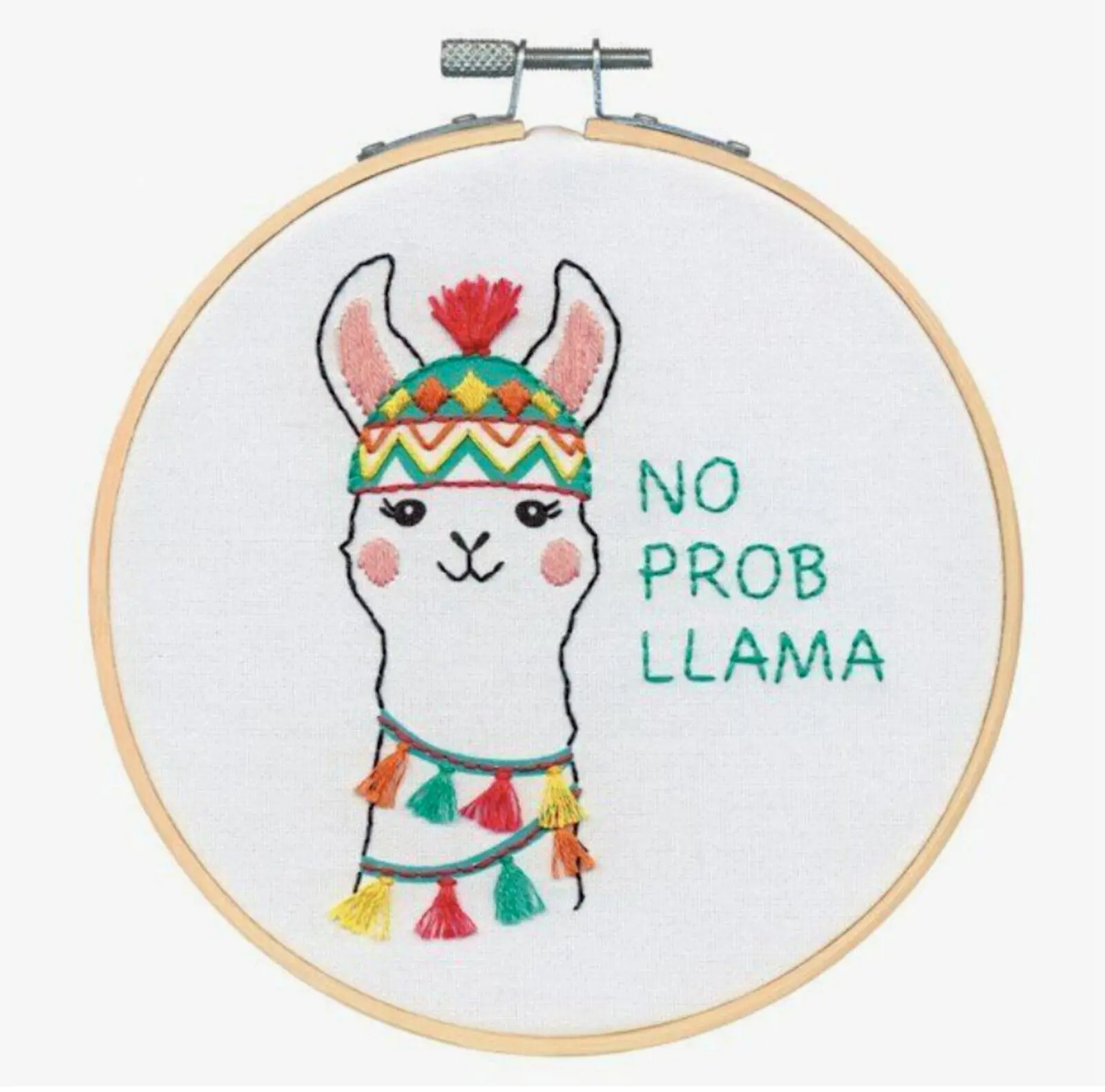 72-76181 Набір для вишивання гладдю DIMENSIONS No Prob Llama Лама з пяльцями