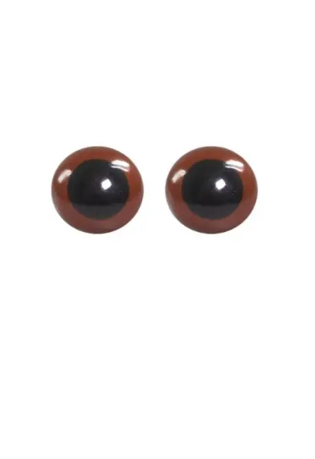 14 EYES (оченята) brown - коричневі (14mm) пластик, в уп. 2 шт.