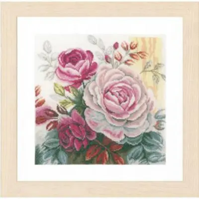 PN-0165376 Набір для вишивки хрестом LanArte Pink Rose Рожева троянда