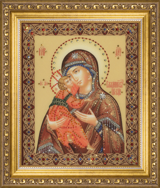 Набір картина стразами Чарівна Мить КС-054 Ікона Божої Матері Володмирська