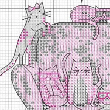 70-65222 Набір для вишивання хрестом «Playful Cats • Грайливі котята» DIMENSIONS