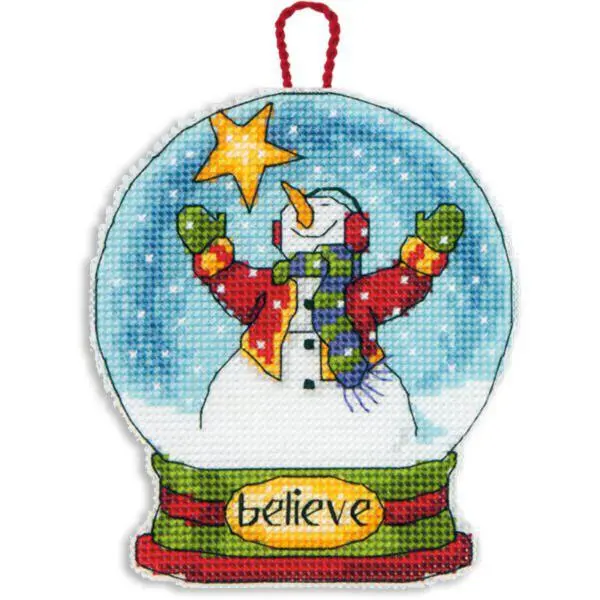 70-08904 Набір для вишивання хрестом DIMENSIONS Believe Snowglobe Christmas Ornament Різдвяна прикраса - Снігова куля Віра