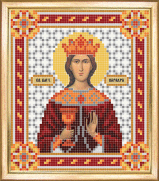 СБІ-060 Схема для вишивання бісером Іменна ікона свята великомучениця Варвара