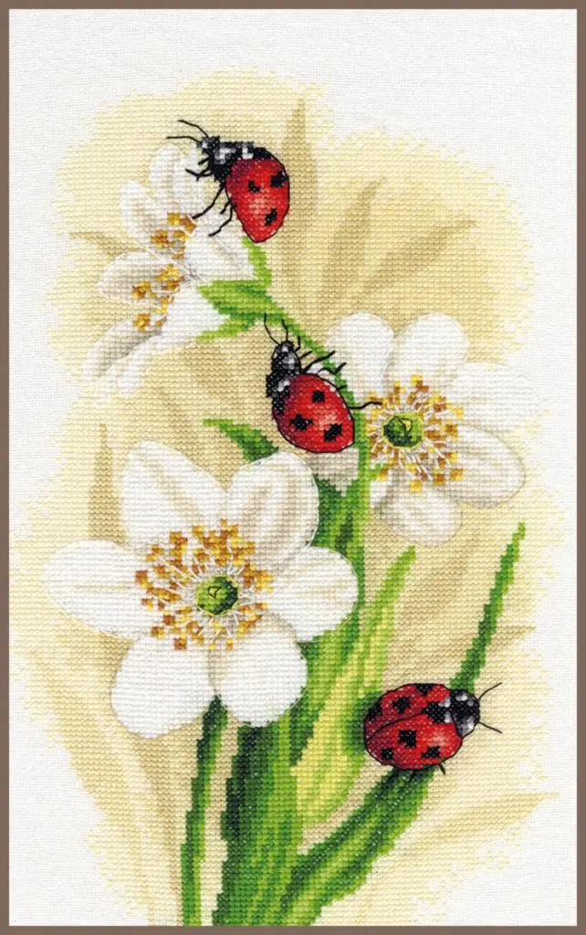 PN-0191875 Набір для вишивки хрестом LanArte Ladybug parade Парад сонечок