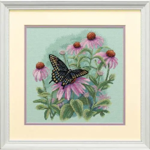 35249 Набір для вишивання хрестом DIMENSIONS Butterfly  Daisies Метелик та ромашки