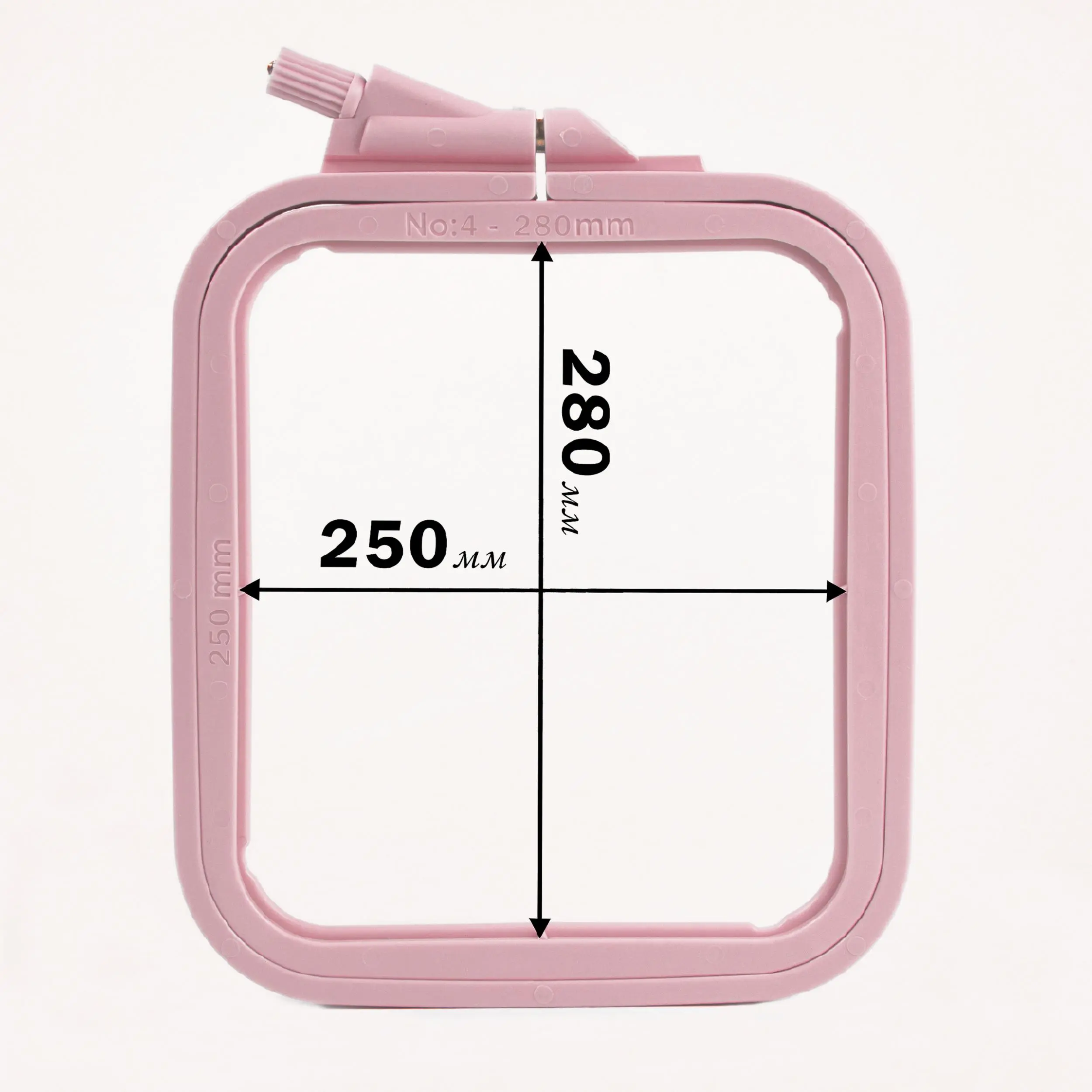 170-14 Пяльці-рамка квадрат (пластикові) 250*280мм Nurge (рожеві)