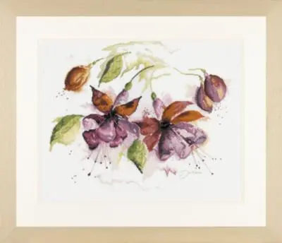 PN-0008026 Набір для вишивки хрестом LanArte Fuchsia in Watercolour Фуксія у акварелі