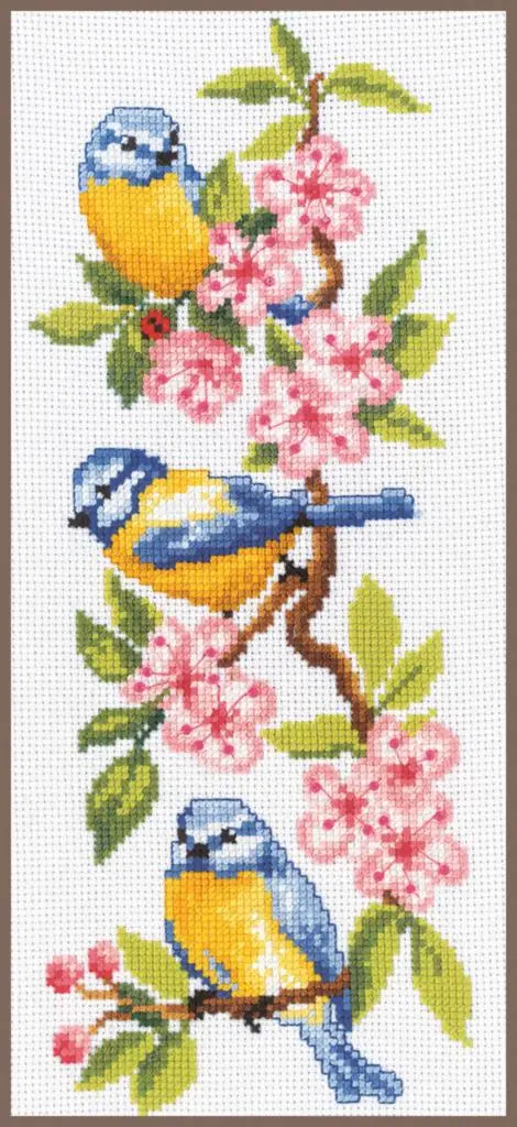 PN-0011832 Набір для вишивки хрестом Vervaco Birds on blossoms Птахи на цвітінні