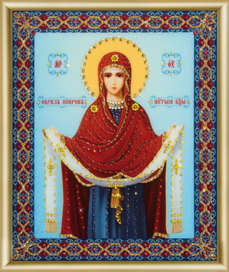 Набір картина стразами Чарівна Мить КС-148 Ікона Покров Пресвятої Богородиці