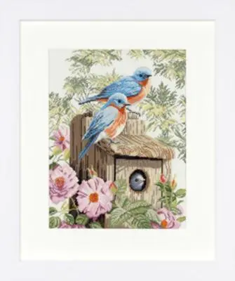 PN-0008197 Набір для вишивки хрестом LanArte Garden Blue Birds Сад синіх птахів