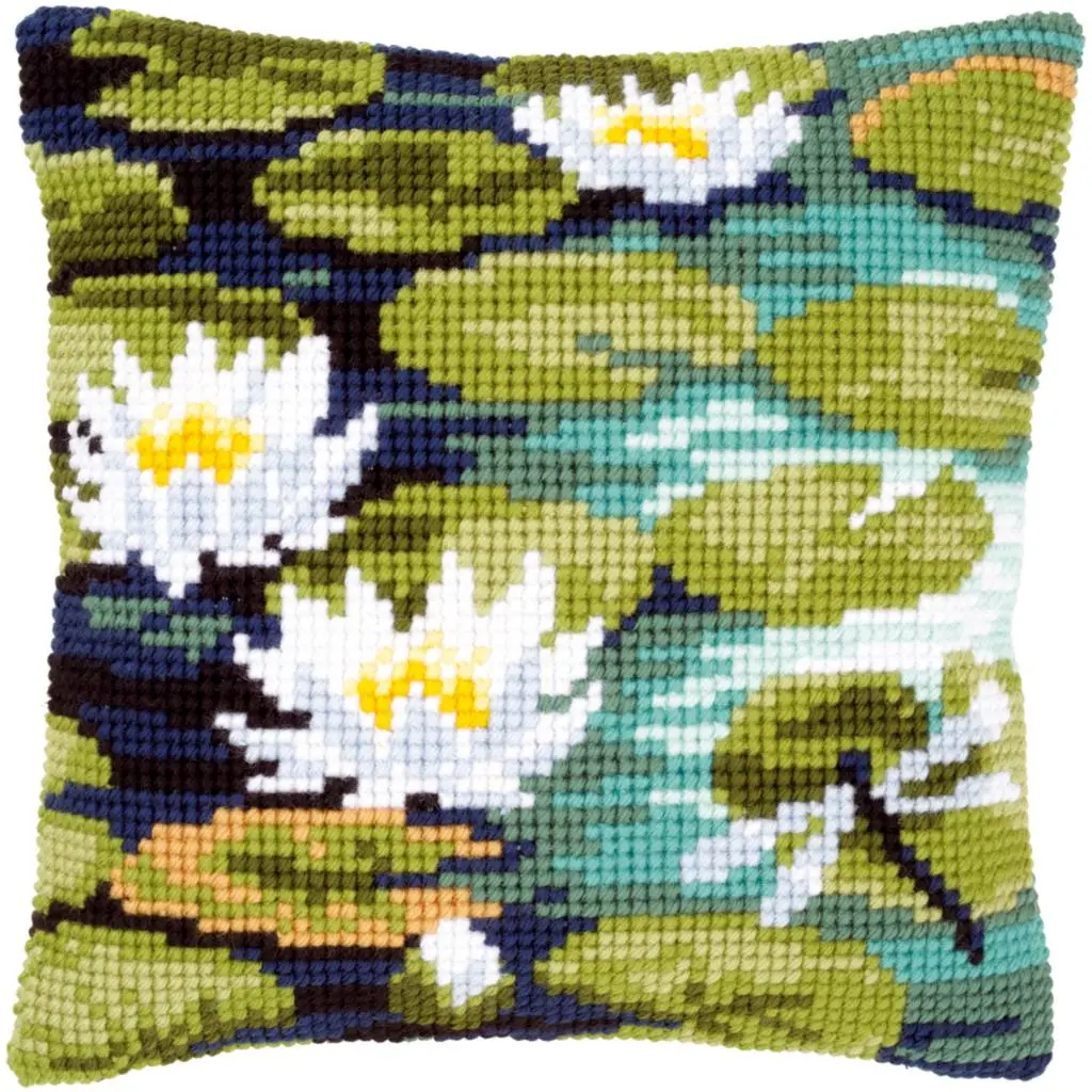 PN-0148217 Набір для вишивання хрестом (подушка) Vervaco Water lilies Водяні кувшівки