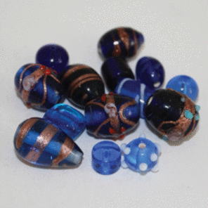 133TDM/Blue,4-12 MM,50г.Plain/Fancy Mix Crystal Art намистини