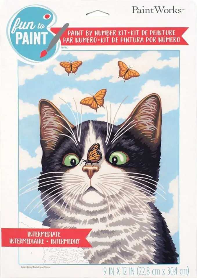 73-91808 Набір для малювання фарбами за номерами Dimensions Kitten with butterКошеня з метеликами