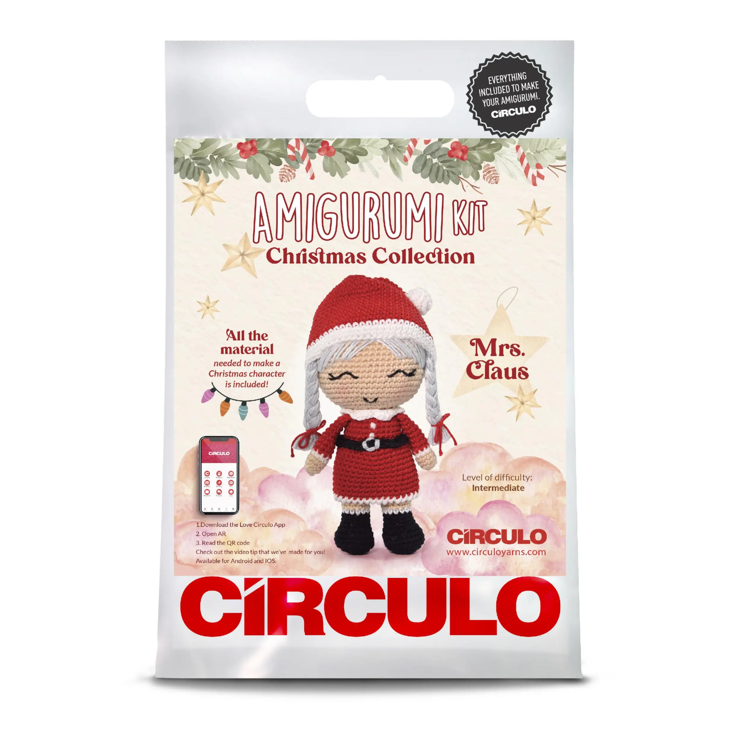 2 AMIGURUMI KIT - CHRISTMAS Mrs. Claus (100% бавовна)