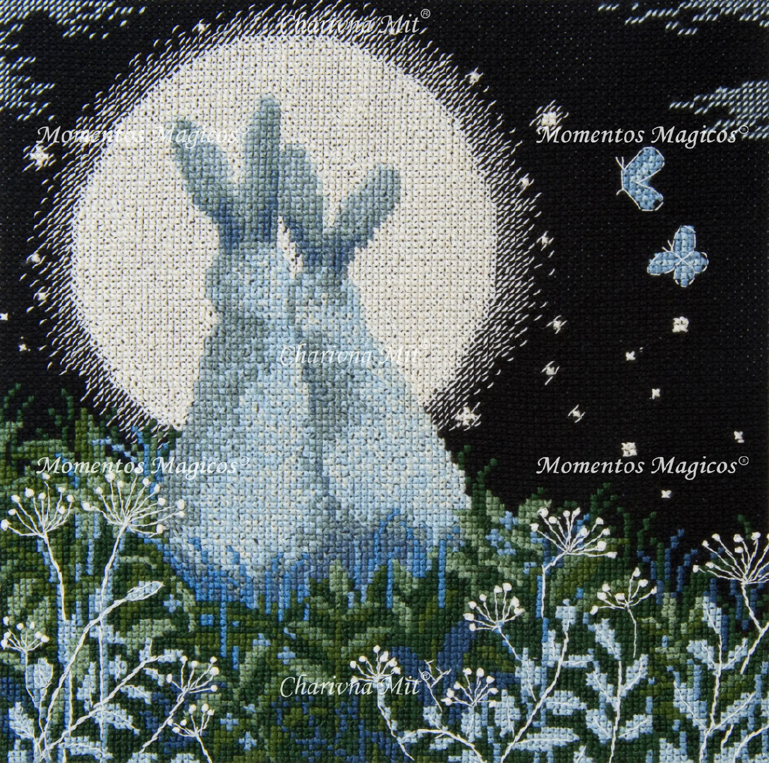 Набір для вишивання хрестиком Чарівна Мить М-458 Місячні зайці