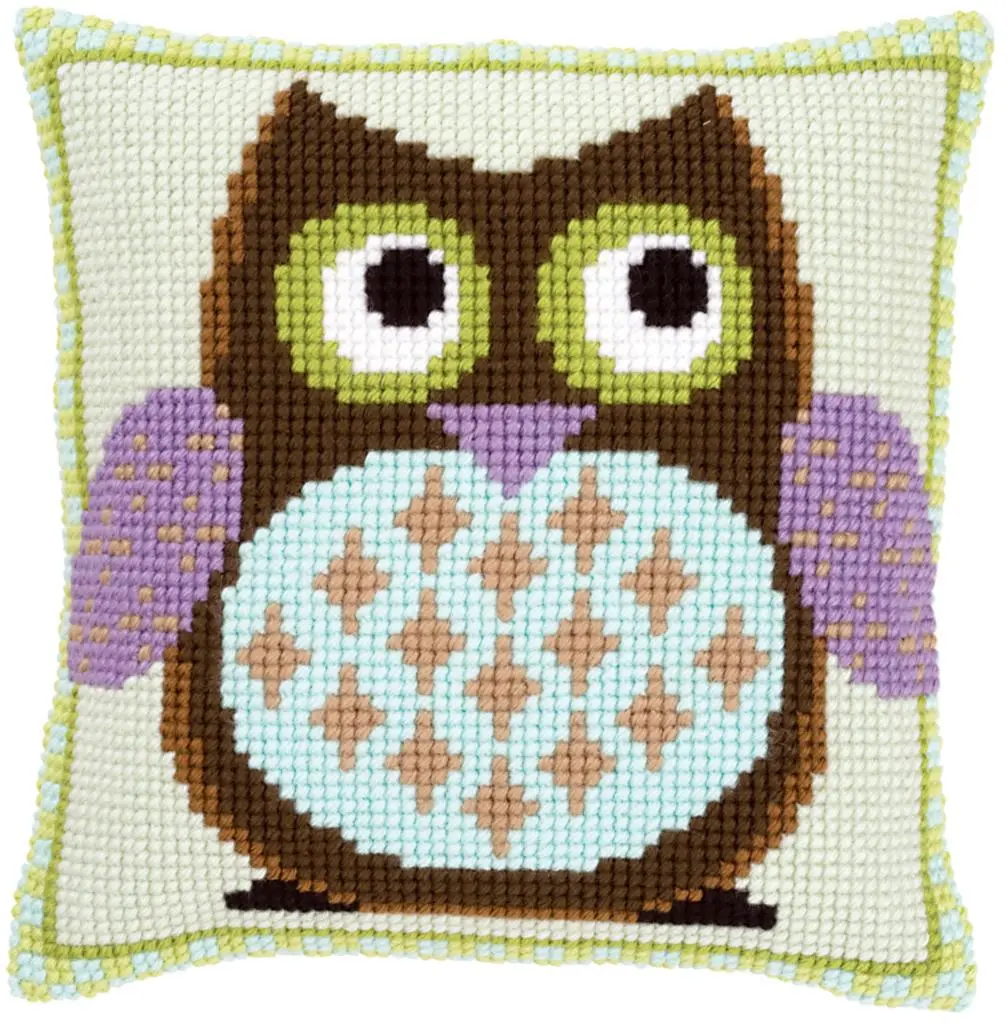 PN-0147157 Набір для вишивання хрестом (подушка) Vervaco Mister Owl Пан пугач