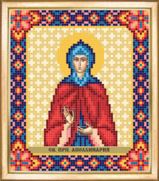 СБІ-093 Схема для вишивання бісером Іменна ікона свята преподібна Аполлінарія