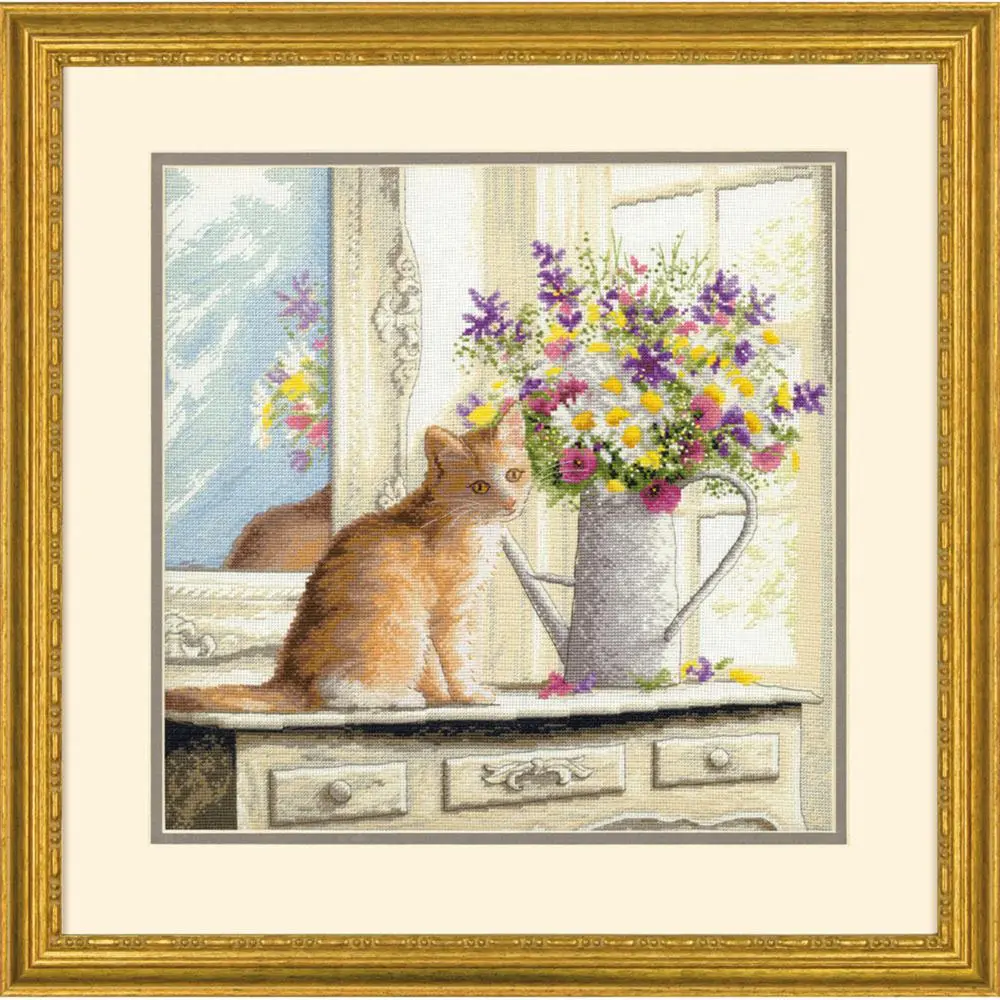 70-35359 Набір для вишивання хрестом DIMENSIONS Kitten in the window Кошеня у вікні