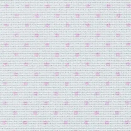 3706/4229 Aida Petit Point 14 (55*70см) білий у рожевий горошок