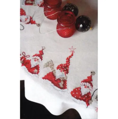 PN-0146076 Набір для вишивання хрестом (скатертина) Vervaco Christmas gnomes Різдвяні гномики