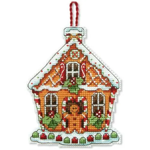 70-08917 Набір для вишивання хрестом DIMENSIONS Gingerbread House Christmas Ornament Різдвяна прикраса Пряничний будиночок