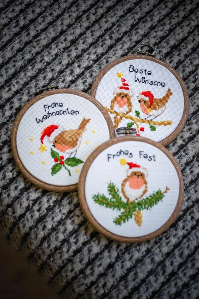 PN-0182761 Набір для вишивання хрестом Vervaco Christmas birds Різдвяні птахи