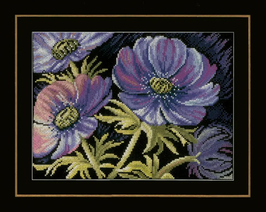 PN-0168608 Набір для вишивки хрестом LanArte Lilac Lake Бузкові квіти